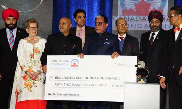 Subhash Chandra accepts Global Indian Award by Canada India Foundation