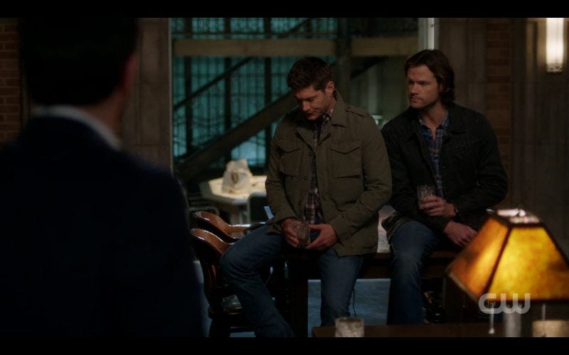 supernatural winchester brothers sitting table