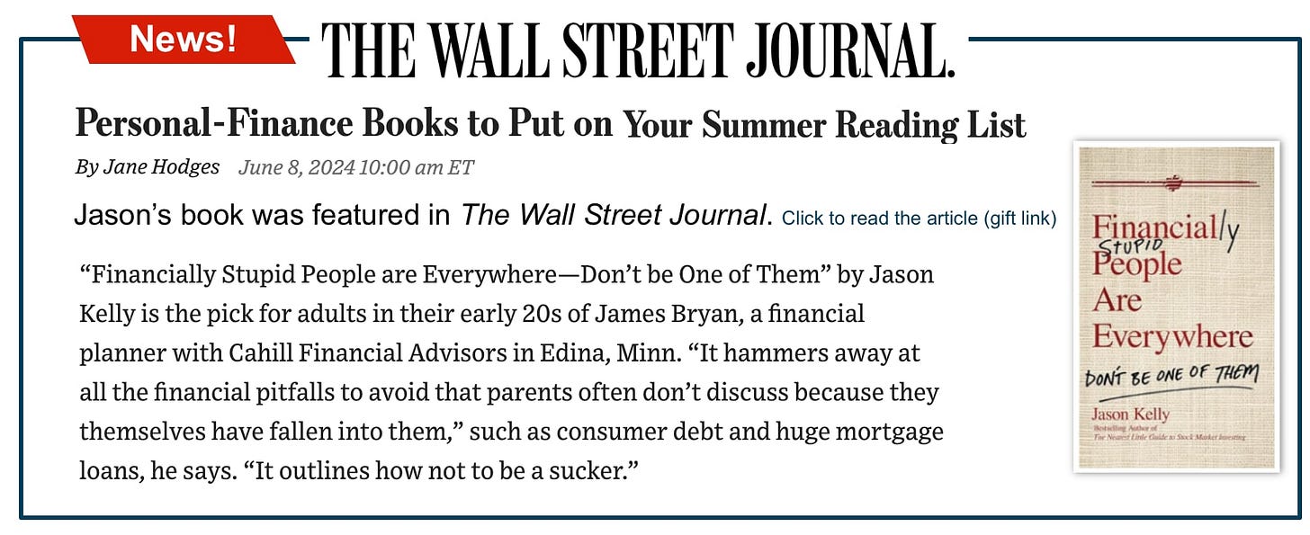 Jason’s book was featured in The Wall Street Journal