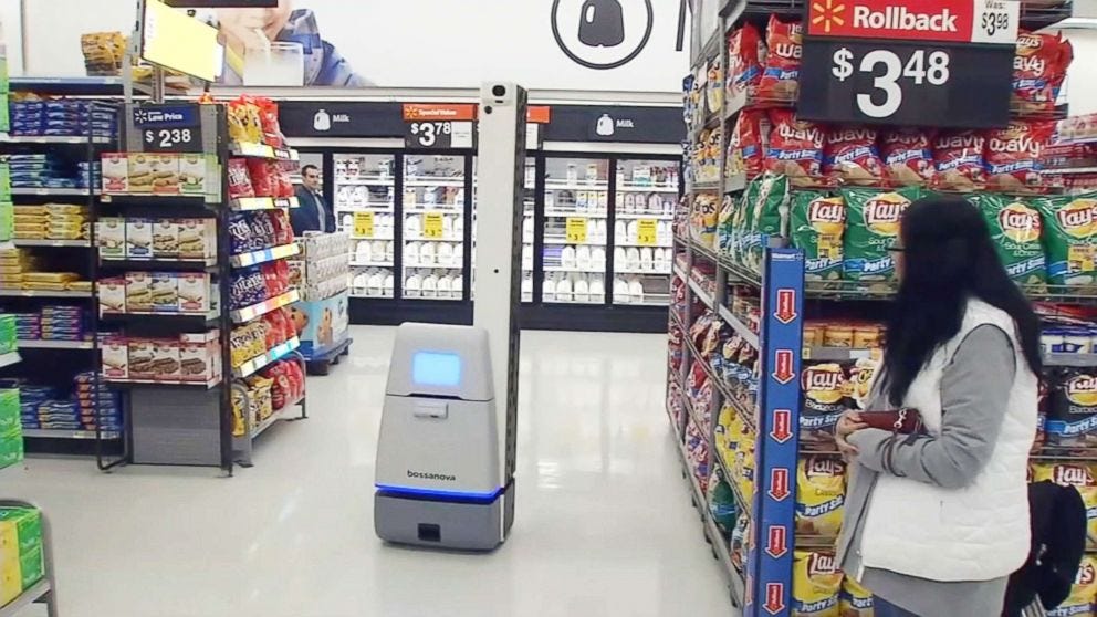 Select Walmart stores have autonomous robots that track inventory - ABC News