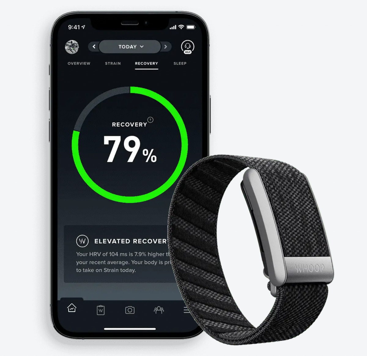 A WHOOP smart band and app