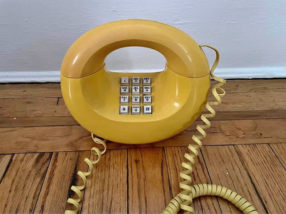 Product photo of Original 1960-1970 Donut Phone Yellow