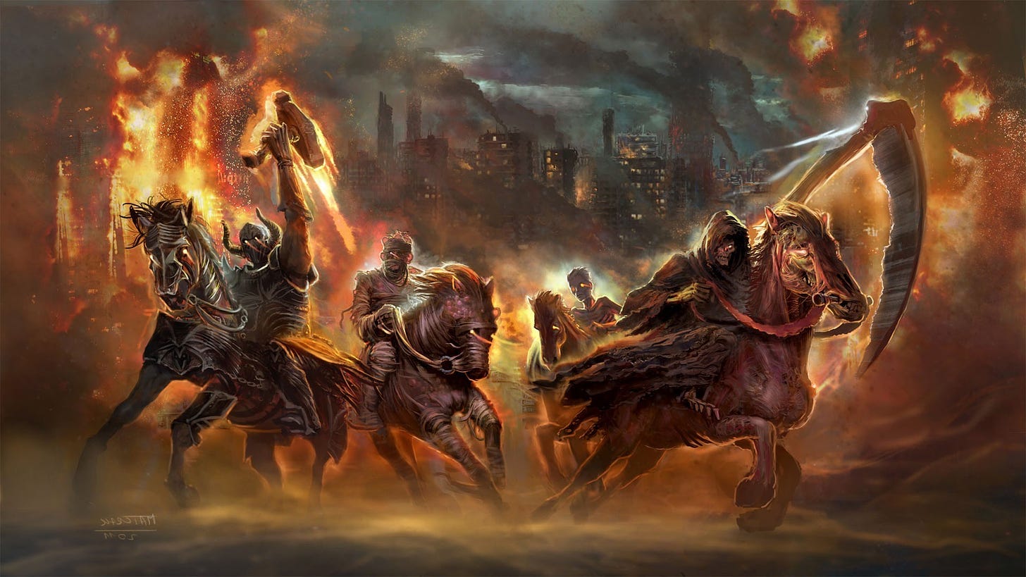 Four Horsemen Of The Apocalypse, Horse, Fantasy Art, Apocalyptic, Fire ...