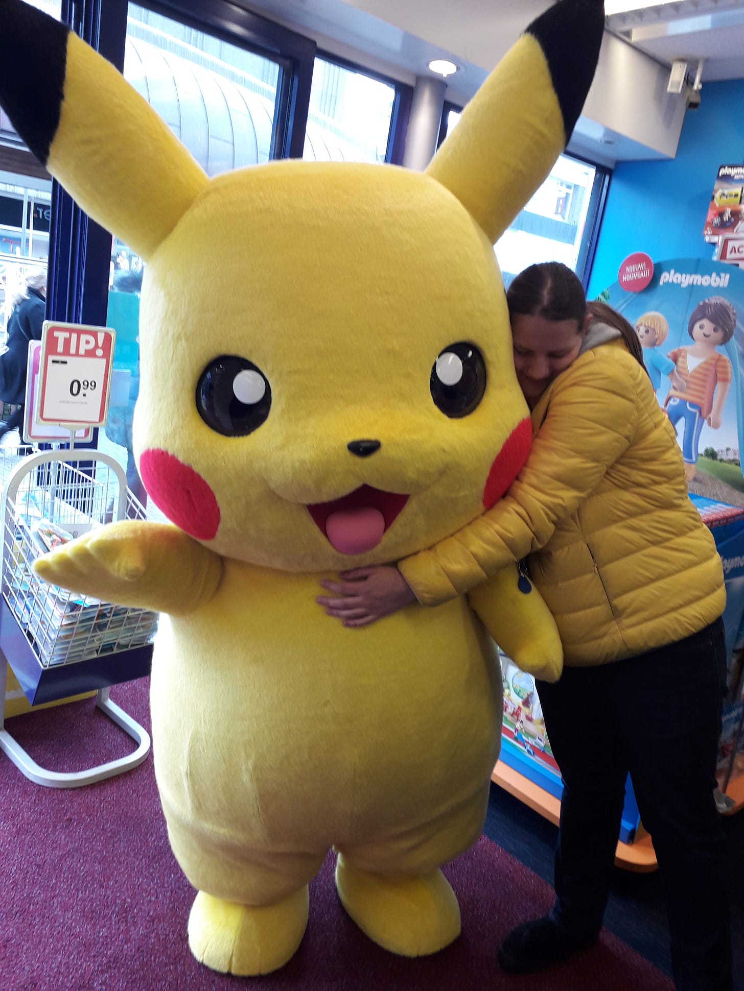 Kimberley meeting Pikachu once again after eleven years later in 2019 for another hug