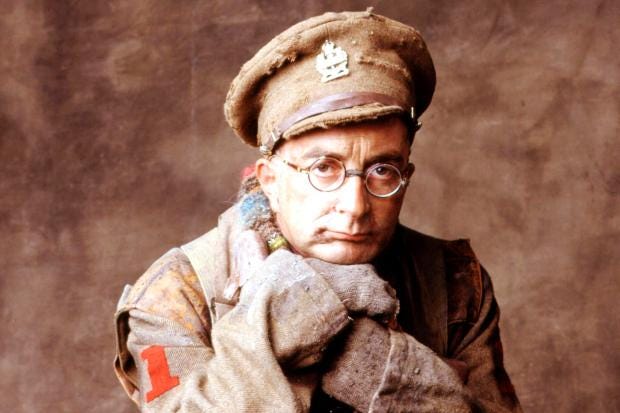 Tony played Baldrick in four series of the comedy between 1983 and 1989, including the WWI-based Blackadder Goes Forth