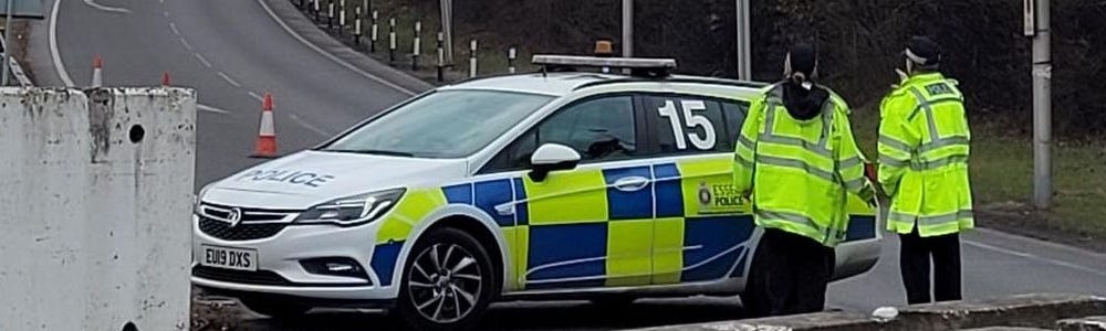 A roadblock was in operation at Stansted Airport.