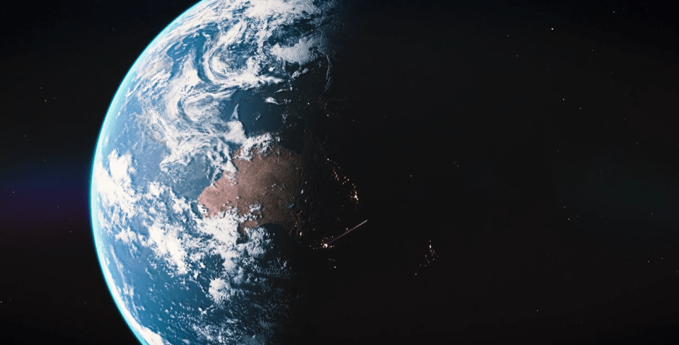 a view of the earth from space shows australia in the foreground