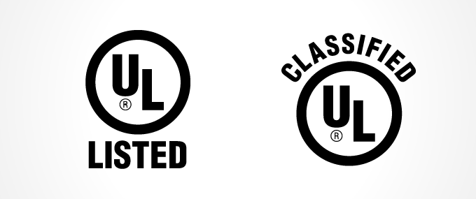 UL Listing and Classification Marks.