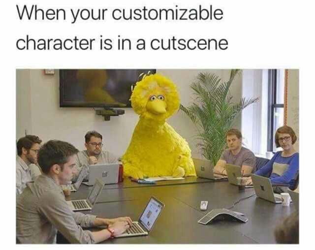 When your customizable character is in a cutscene - 9GAG