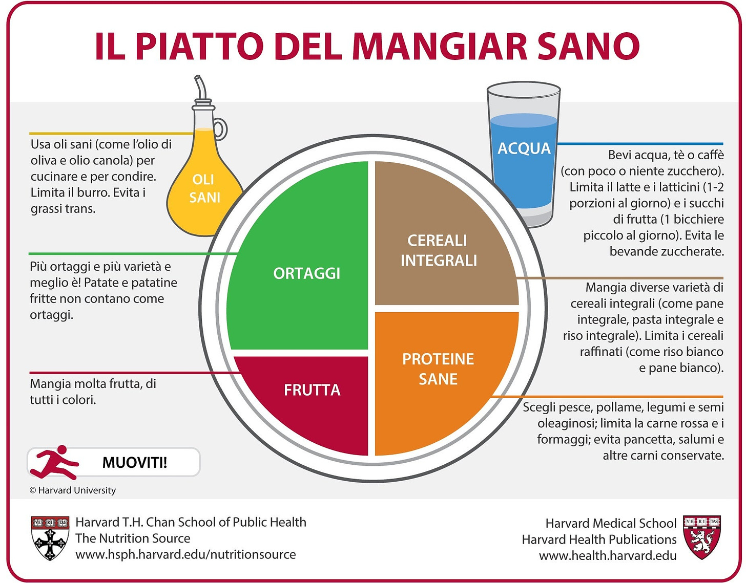 Il Piatto del Mangiar Sano (Italian) | The Nutrition Source | Harvard T.H.  Chan School of Public Health