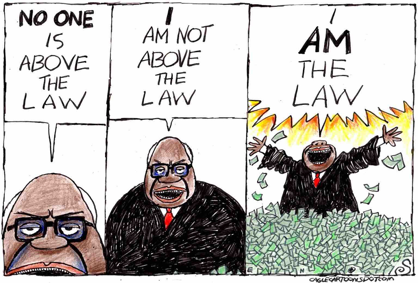 Clarence Thomas believes he is above the law