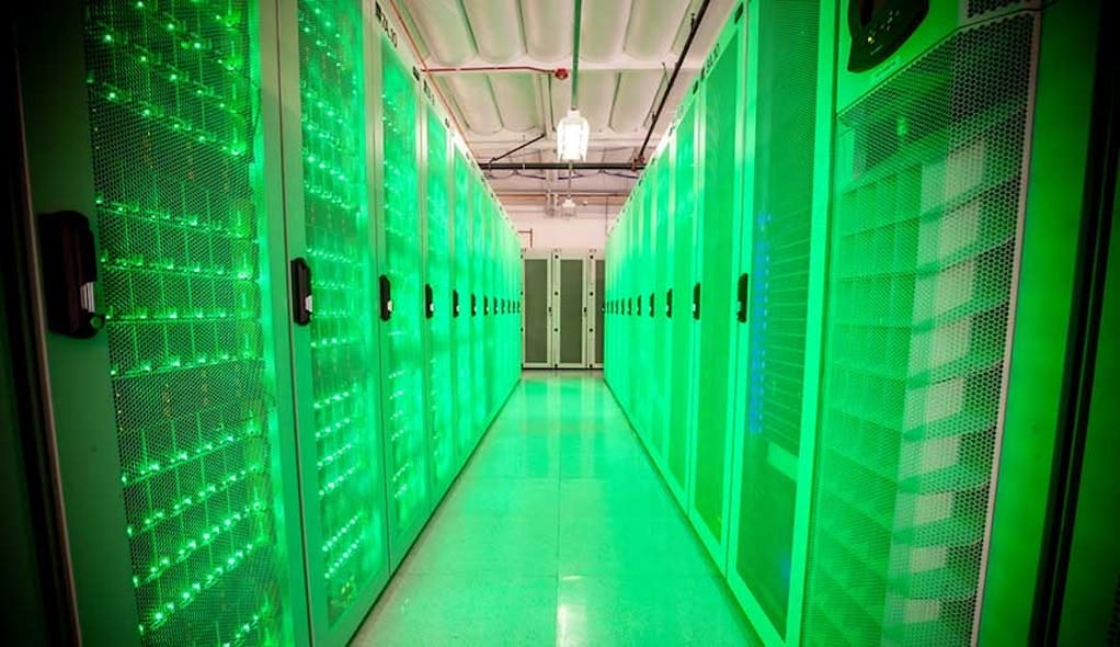 A row of high-density AI hardware within the Colovore data center in Santa Clara, Calif.