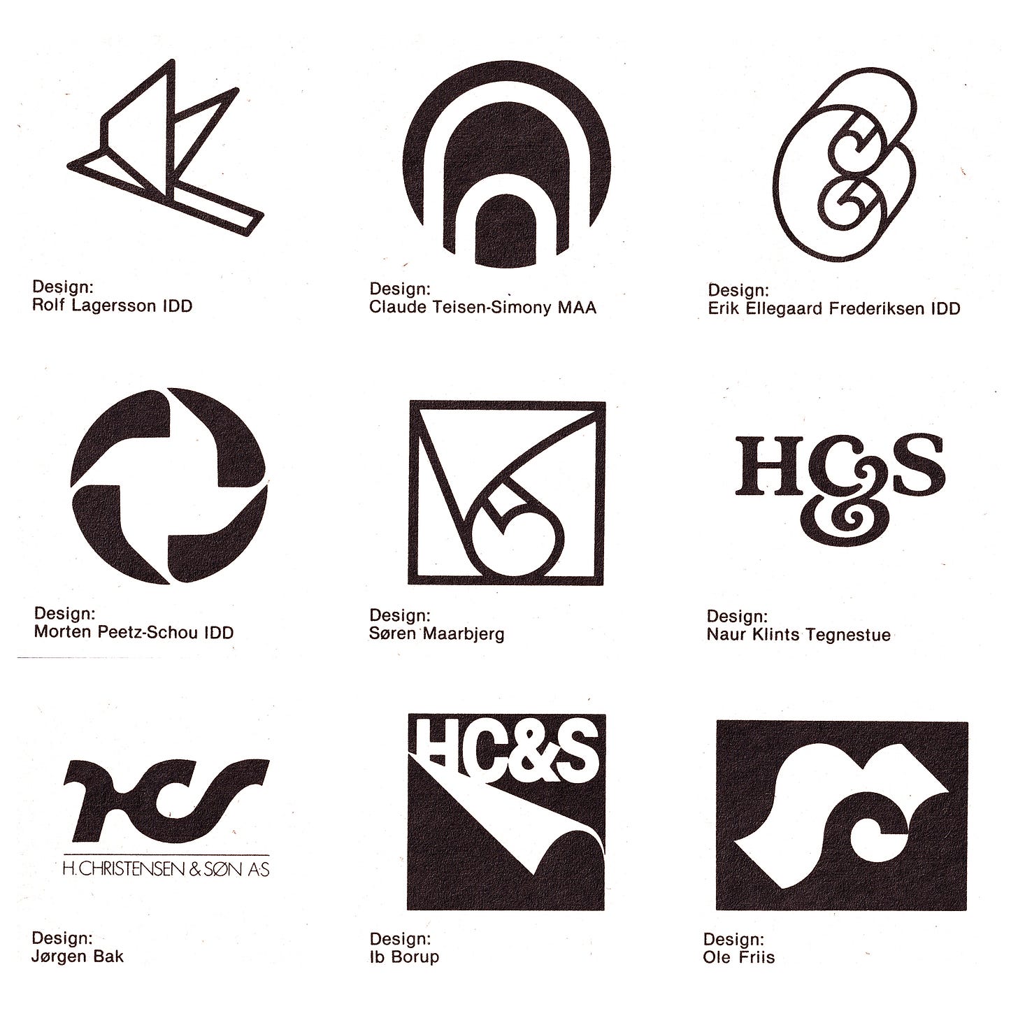 Ole Friis' 1980 logo for paper manufacturer H.Christensen & Søn