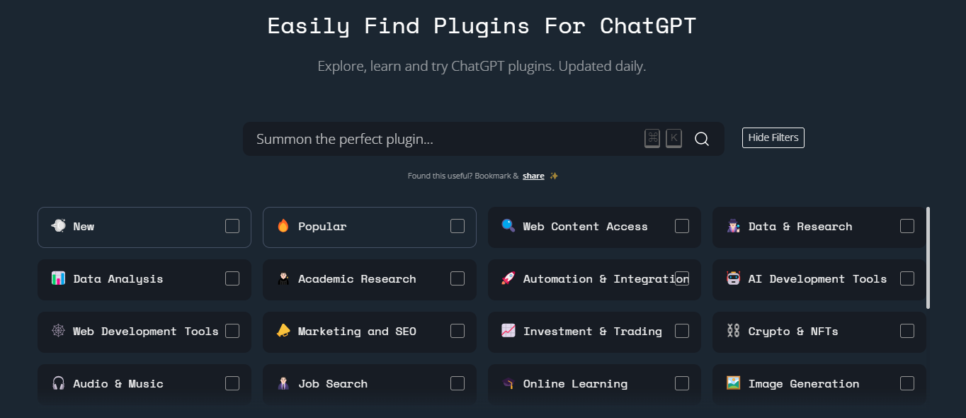 WhatPlugin.ai front page