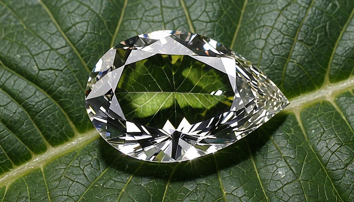 Large diamond on a leaf.