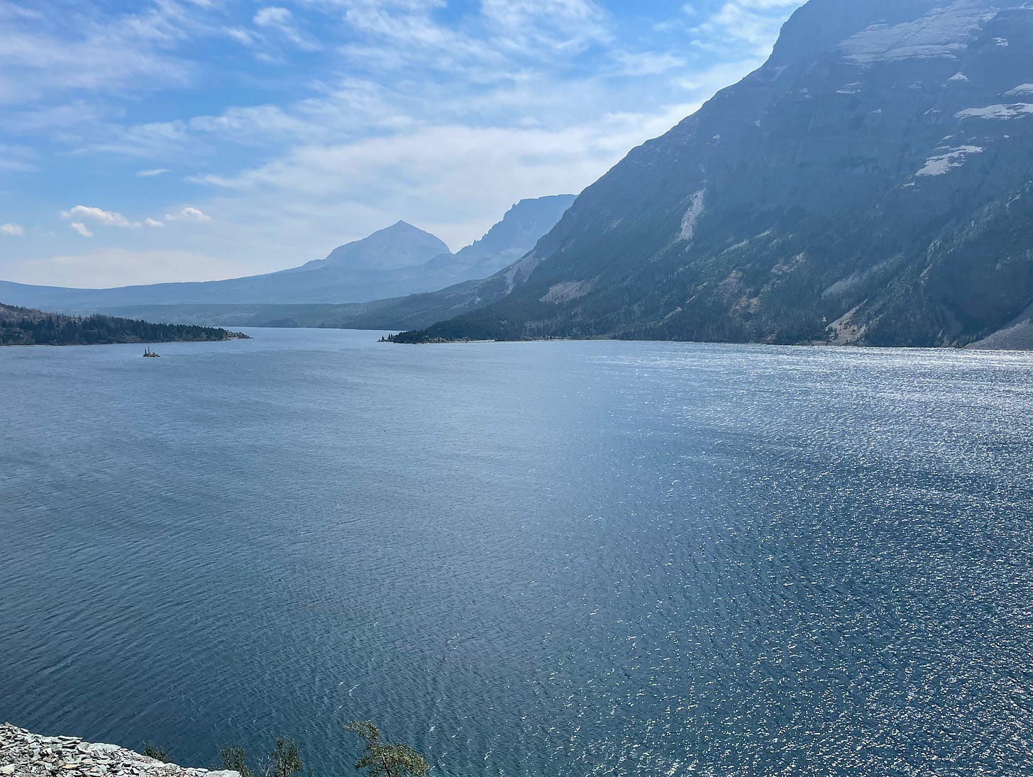 St Mary Lake view from above