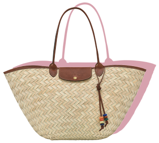 Image of Longchamp's Le Panier Pliage XL Basket Bag.