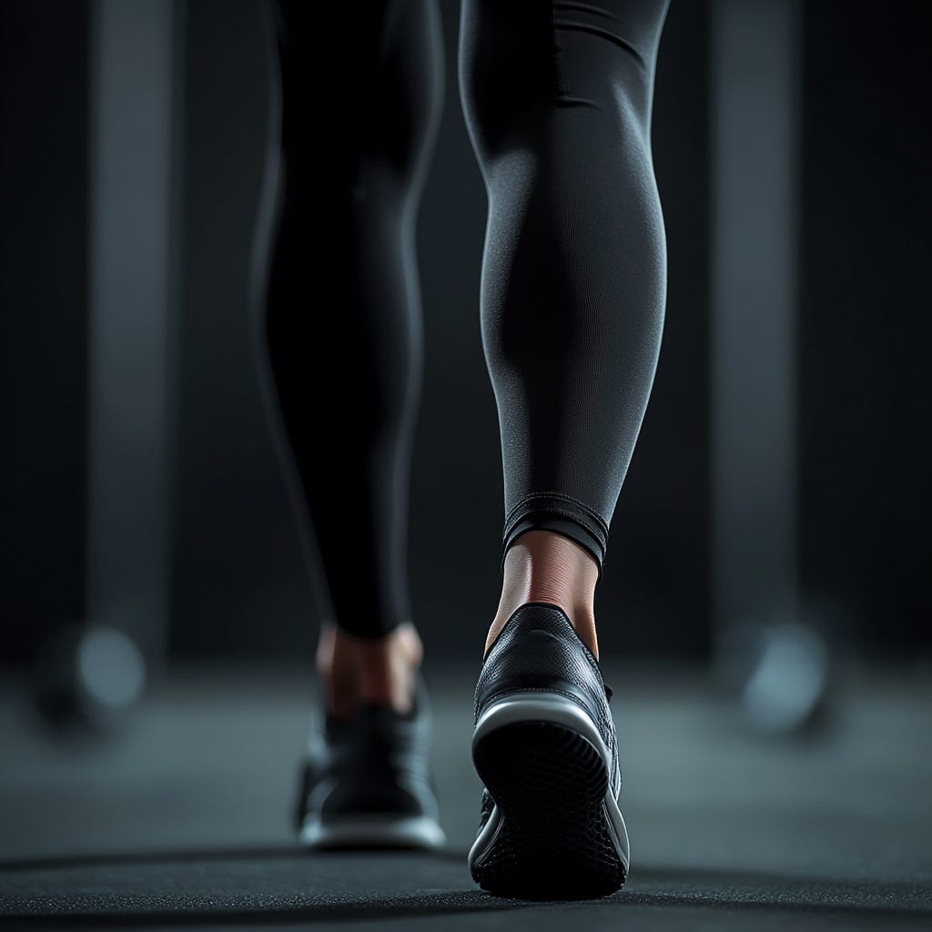 Strong, muscular calf muscles after stretching