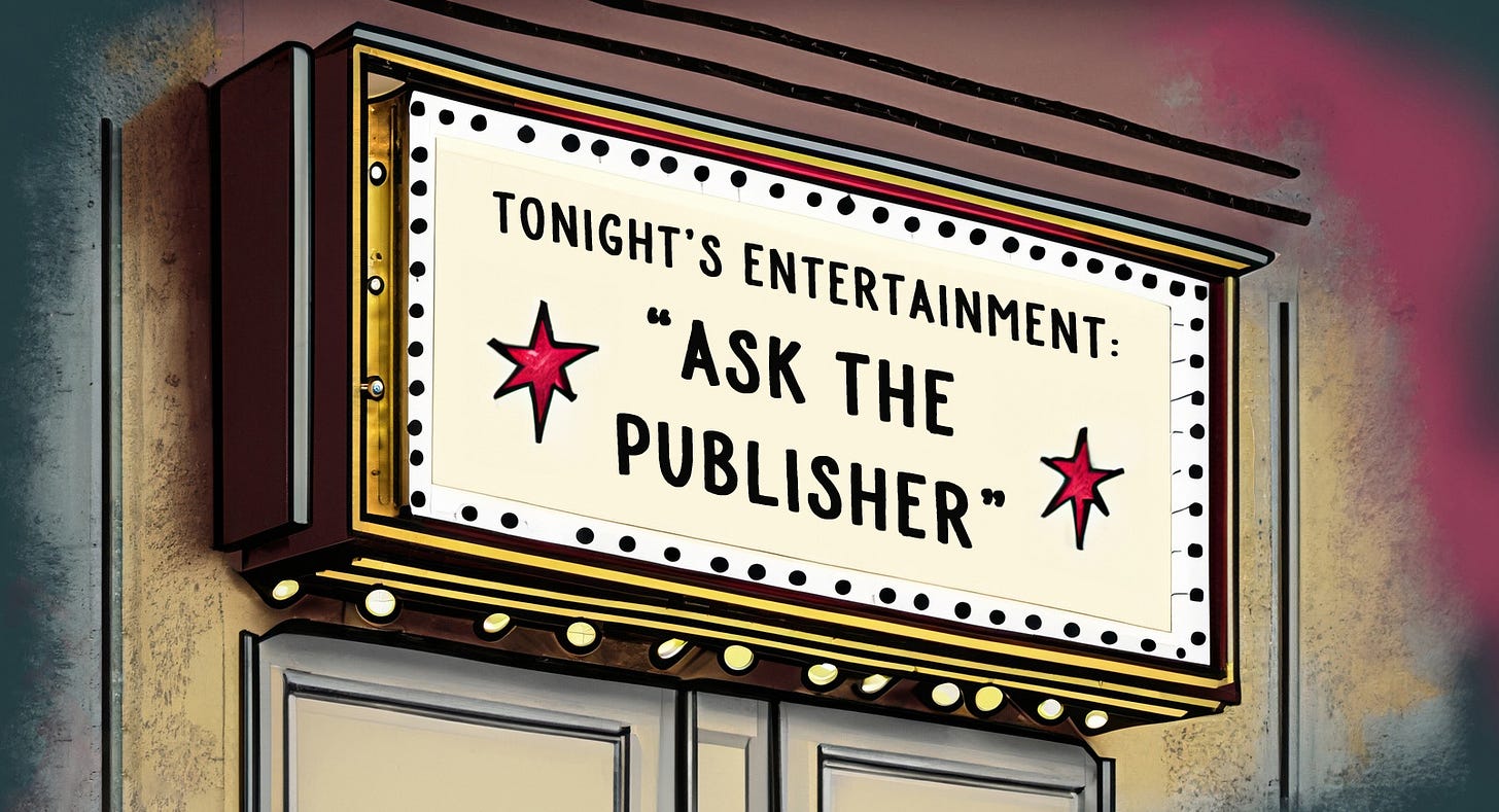 Tonight's Entertainment: "Ask the Publisher"