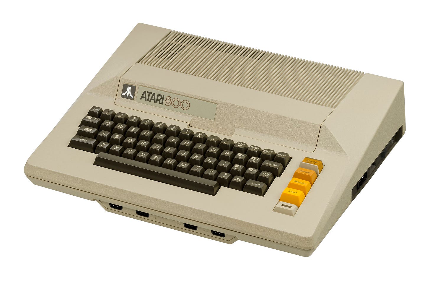 undefinedThe Atari 800, an 8-bit computer released by Atari in 1979. Based off the MOS 6502 microprocessor and custom video and sound processors, the Atari 800 was the first in a line of popular home computers. Later models include the 600XL, 800XL 65XE and 130XE, which featured various amounts of memory and expansion capability.