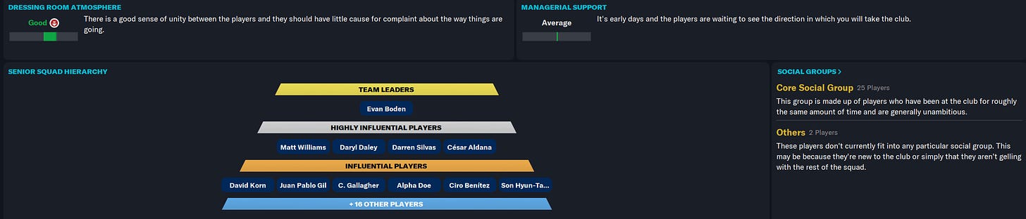 Football Manager 2023 Heirarchy