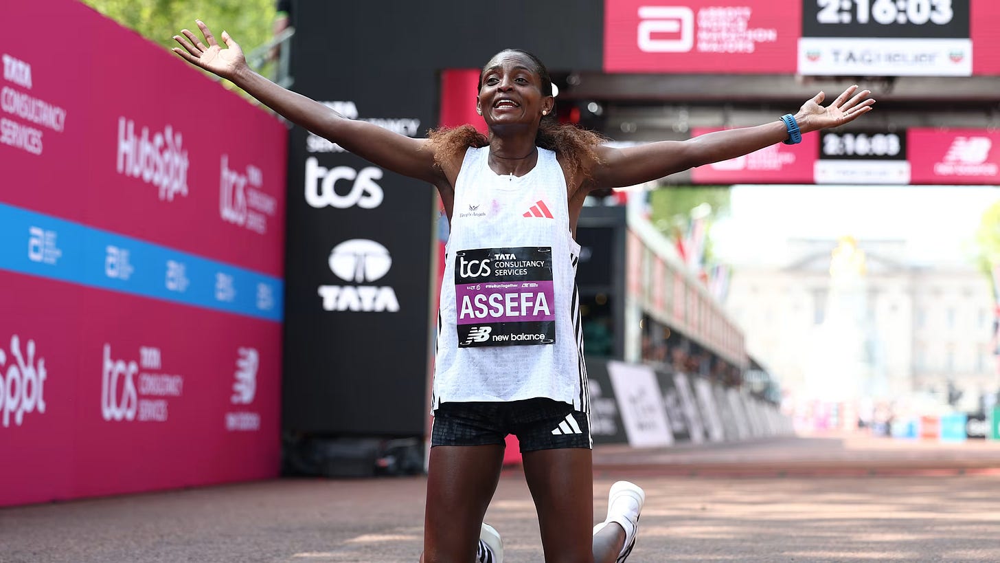 Tigst Assefa Shatters Women's-Only World Record at the 2025 London Marathon 1