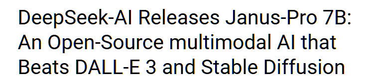 DeepSeek-AI Releases Janus-Pro 7B: An Open-Source multimodal AI that Beats DALL-E 3 and Stable Diffusion