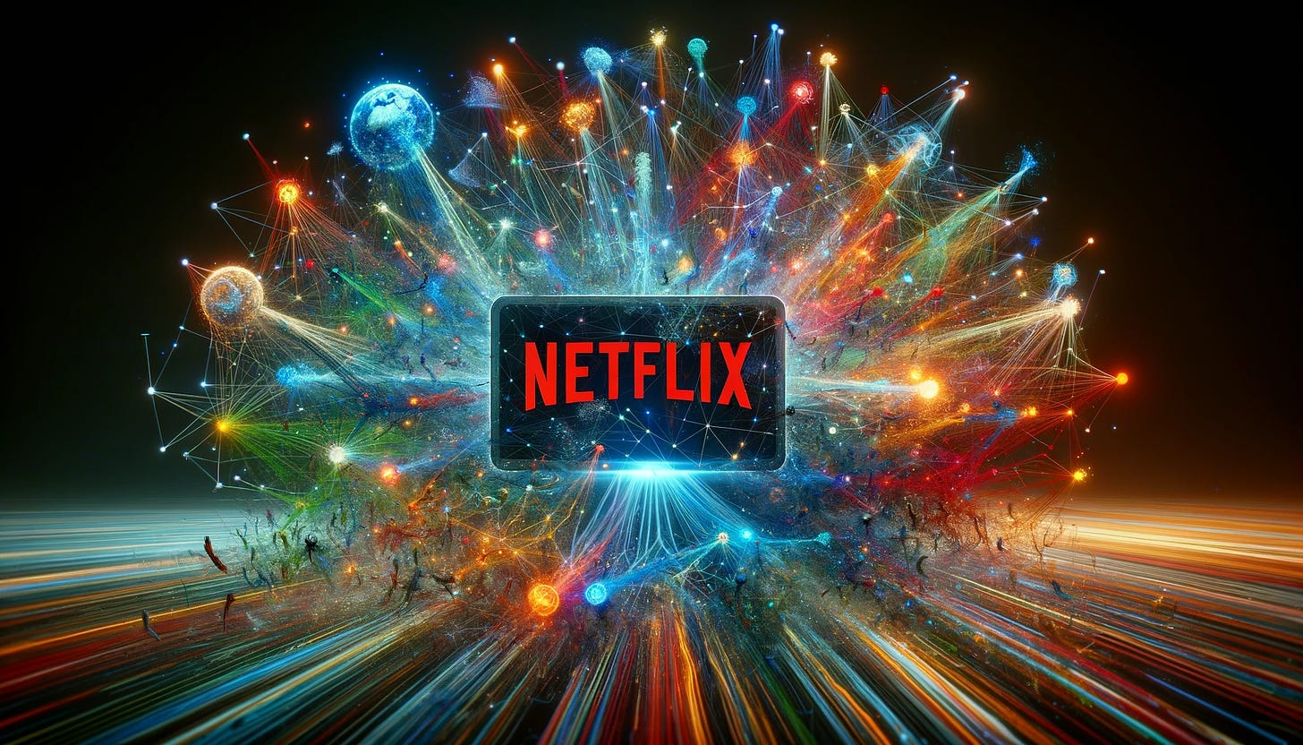 DALL-E generated image representing billions of hours of Netflix viewing