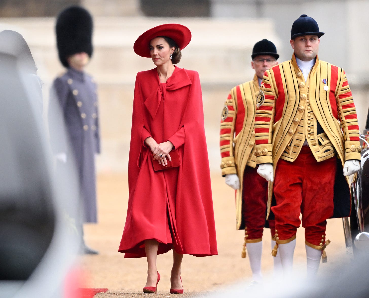 Princess Kate wearing red