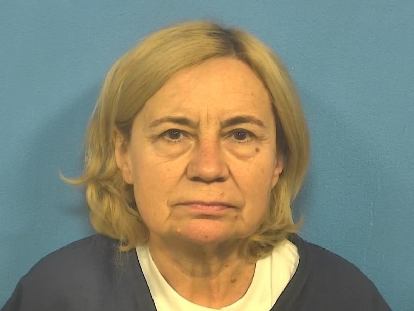 Police say Alexandra Szustakiewicz, 64, "initiated a physical confrontation" with the couple, who were wearing shirts with the word "Palestine" on them. 