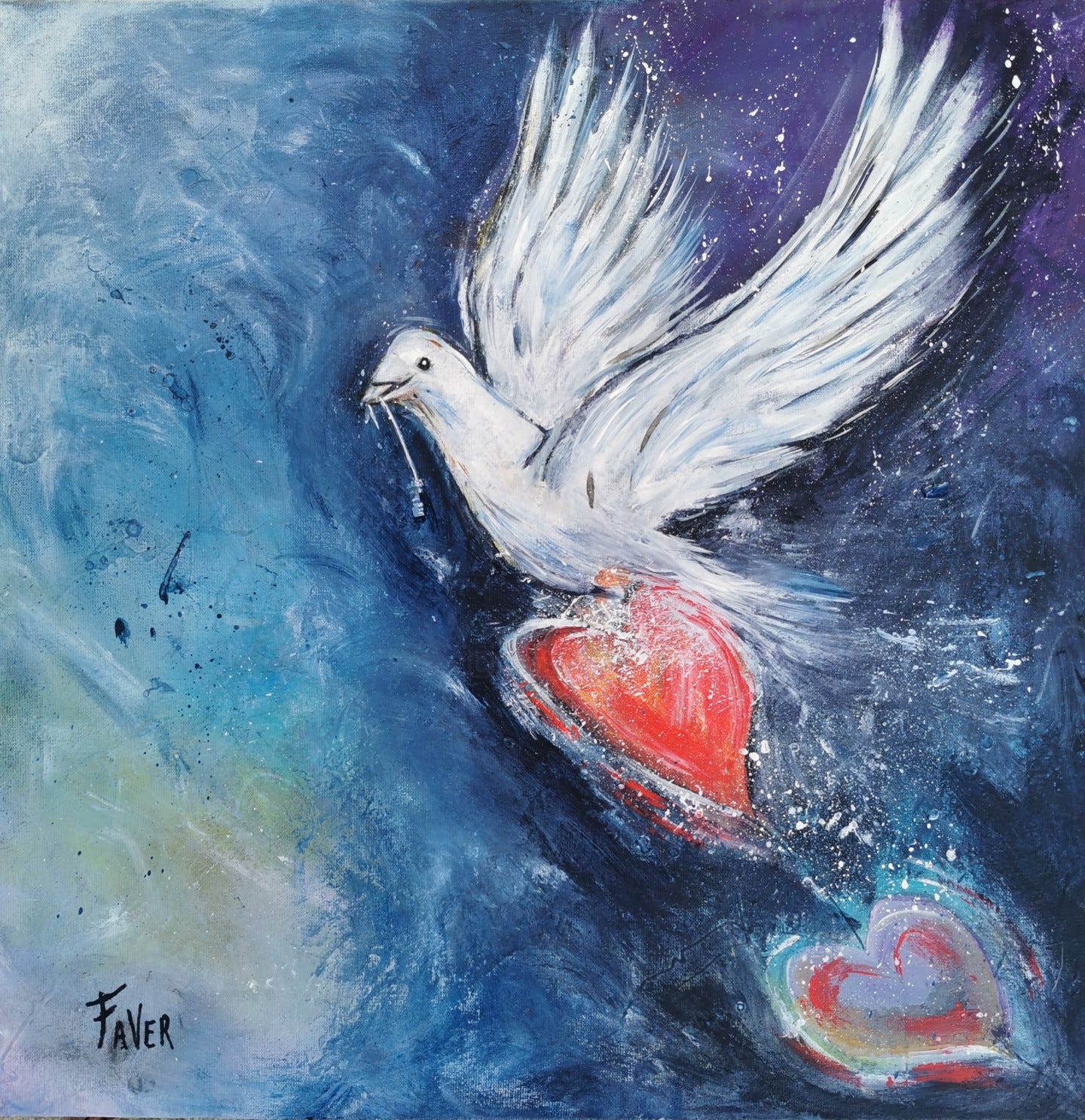 Peace & Love, Painting by Faver | Artmajeur