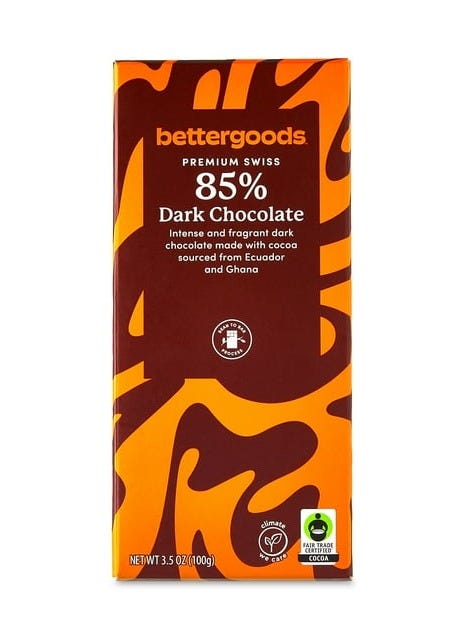 bettergoods Premium Swiss 85% Dark Chocolate Bar, 3.5 oz