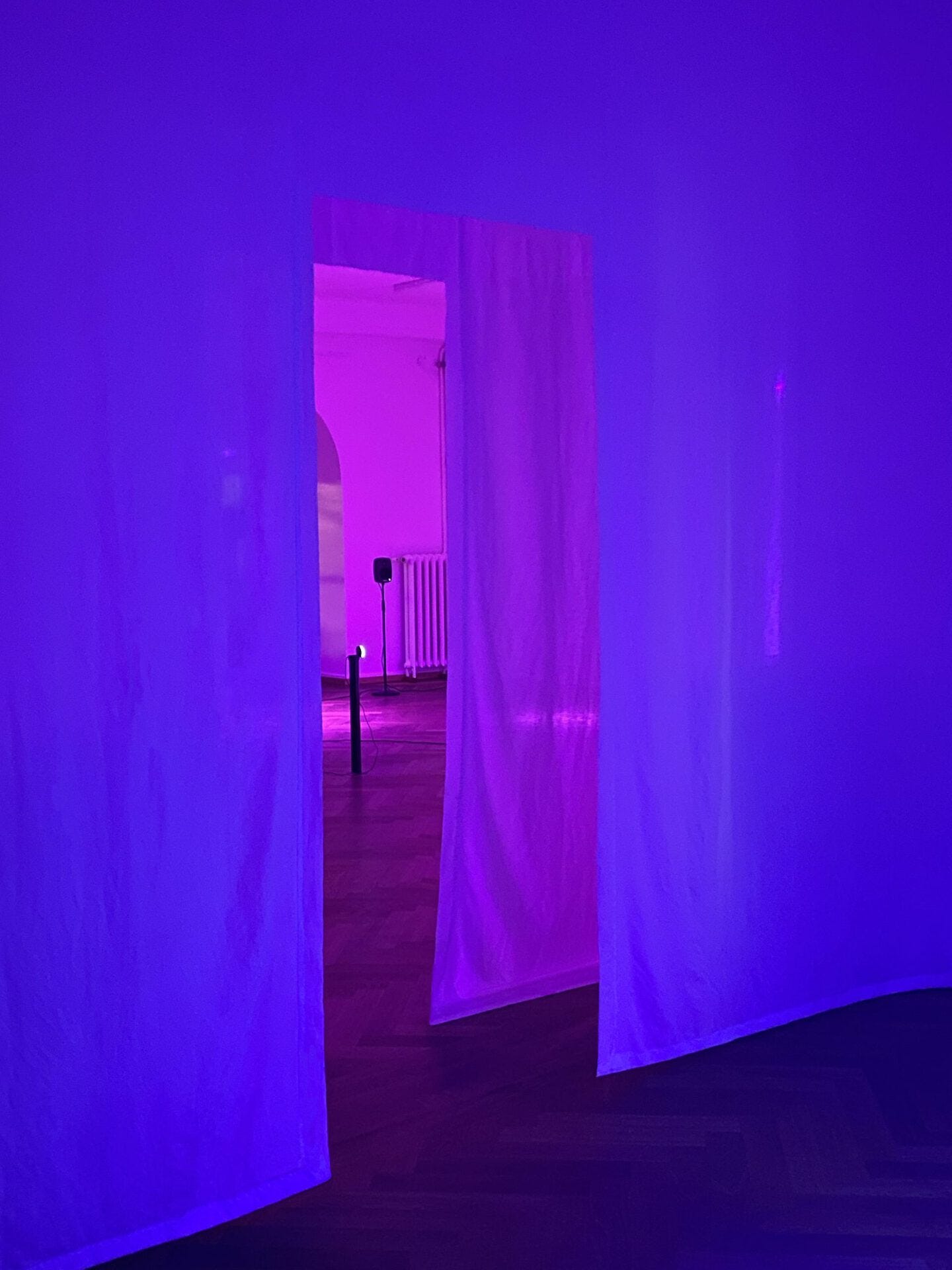 Sandar Tun Tun, SYNTHIA, light and interactive sound installation, 2021. “Casting Shades at New Moon", installation view, 2021, KRONE COURONNE. Photo: © James Bantone.