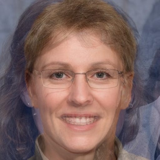 all three GAN-generated faces blended together