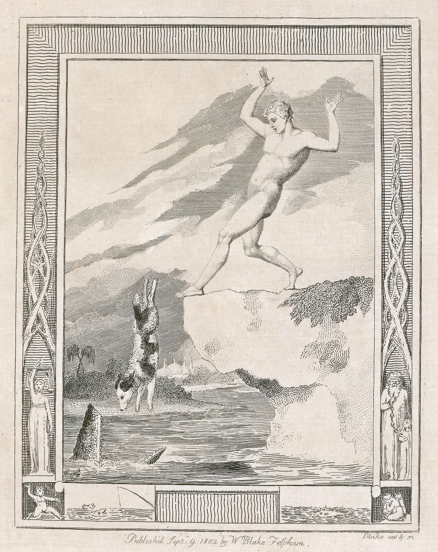 Blake inv & sc
Publish’d Septr: 9: 1802 by W Blake Felpham Blake inv & sc
Publish’d Septr: 9: 1802 by W Blake Felpham