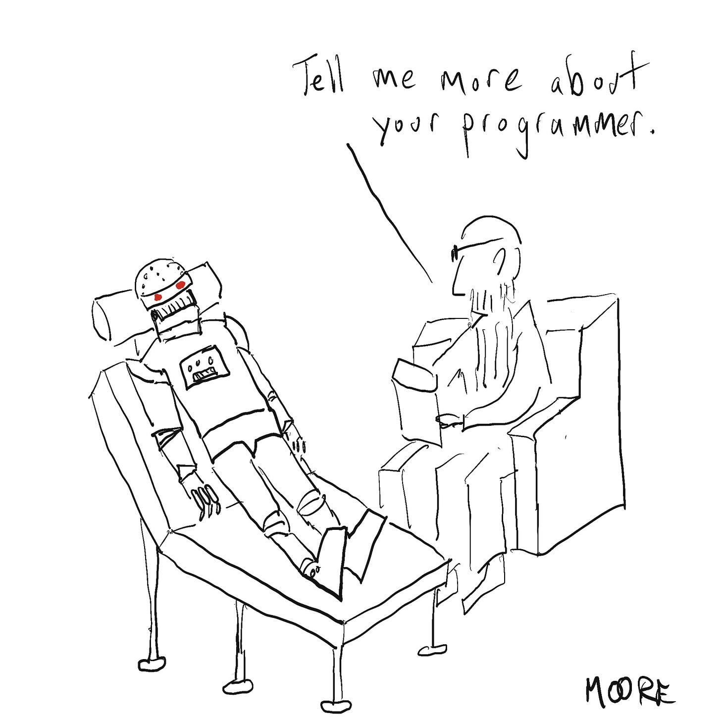 Robot on psychiatrist's couch