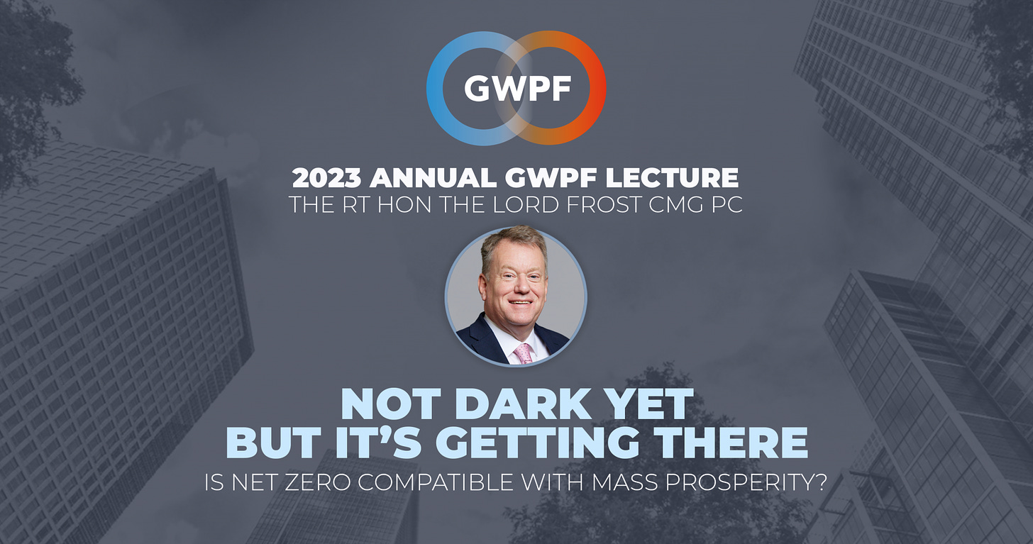 Lord Frost delivers the 2023 Annual GWPF Lecture