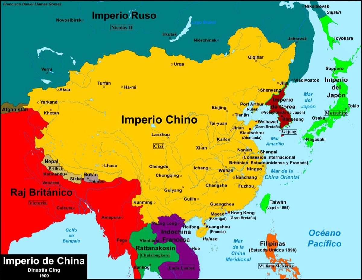 Império Chino en 1.900 | Mapa, Japão antigo, História