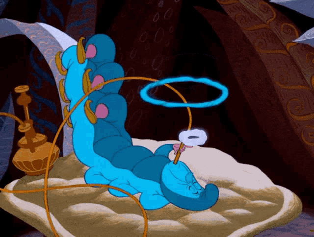 Smoking caterpillar from Disney's Alice in Wonderland