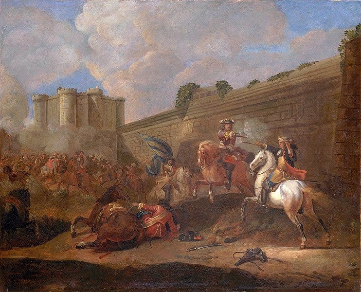 File:Combat de deux cavaliers lors de la Fronde, faubourg Saint-Antoine, sous les murs de la Bastille.jpg