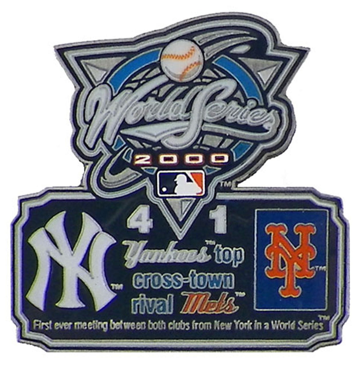 2000 World Series Commemorative Pin - Yankees vs. Mets