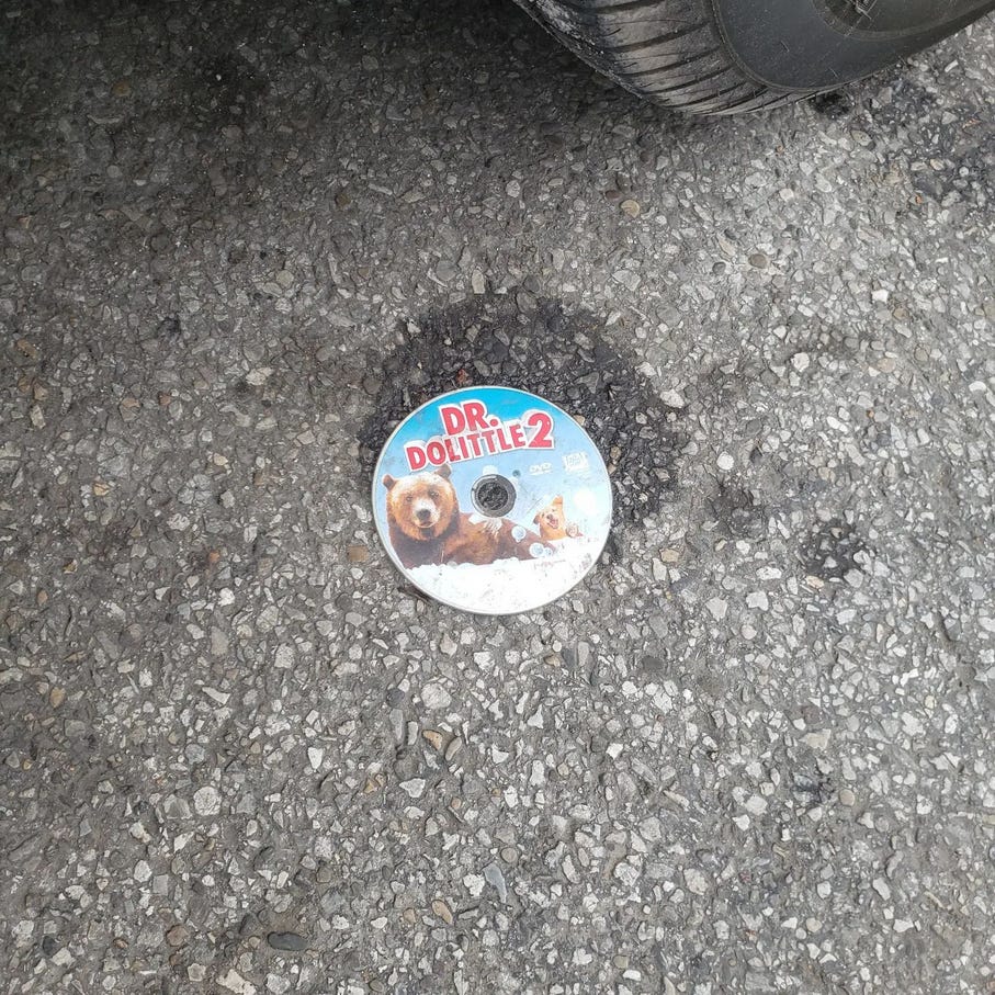 DVD copy of Dr. Dolittle 2 in the UDF parking lot