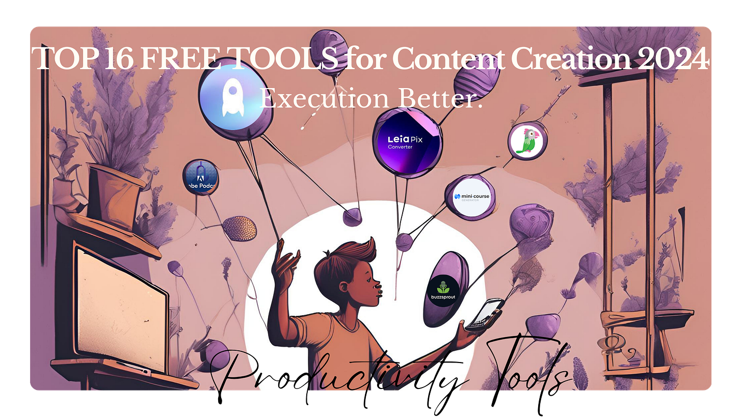 TOP 17 FREE TOOLS for Content Creation - 2024