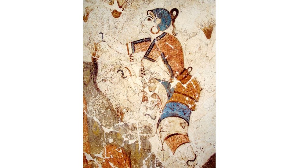 Tyrian purple has been found in paintings dating back to the Bronze Age (Credit: Alamy)