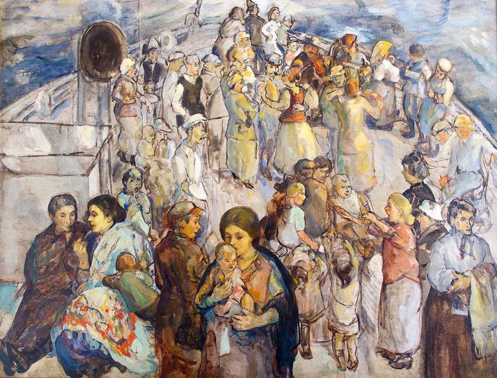 Immigrants on a boat