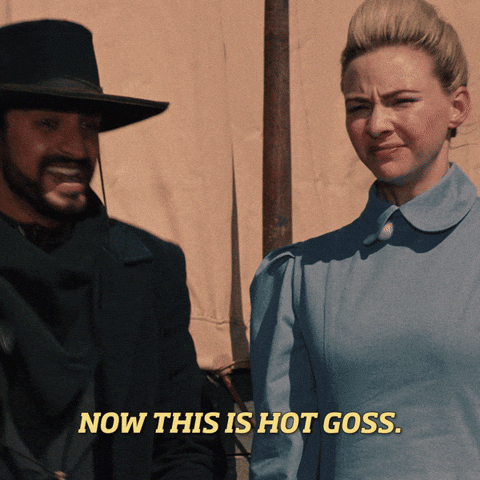 A cowboy says to a woman now this is hot goss A cowboy says to a woman now this is hot goss