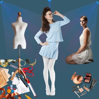Sixties models and dressmakers items