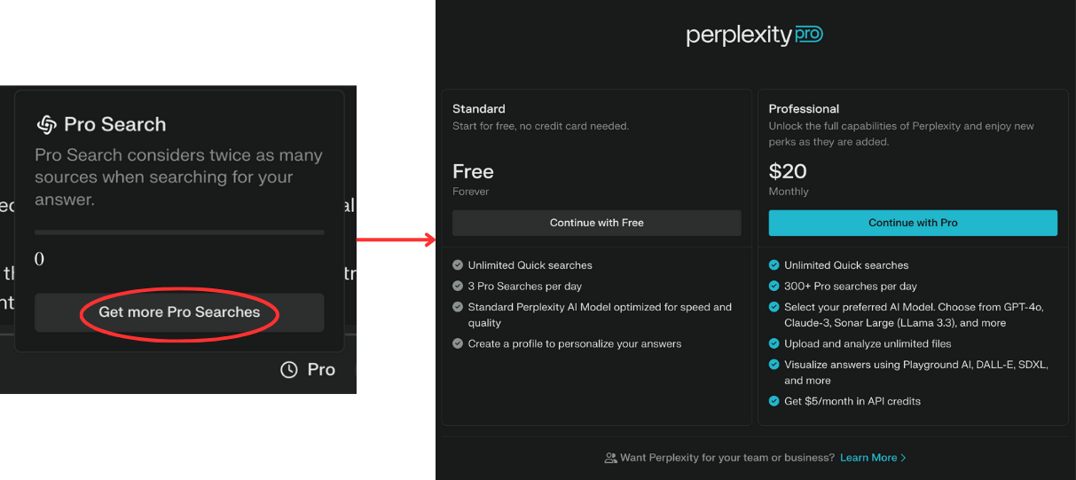 Perplexity’s Pricing Page