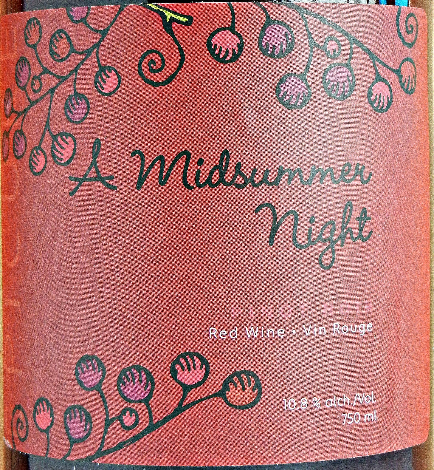 Domaine Rochette A Midsummer Night Pinot Noir 2009 Label - BC Pinot Noir Tasting Review 26