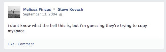 first facebook post on steve kovach's wall